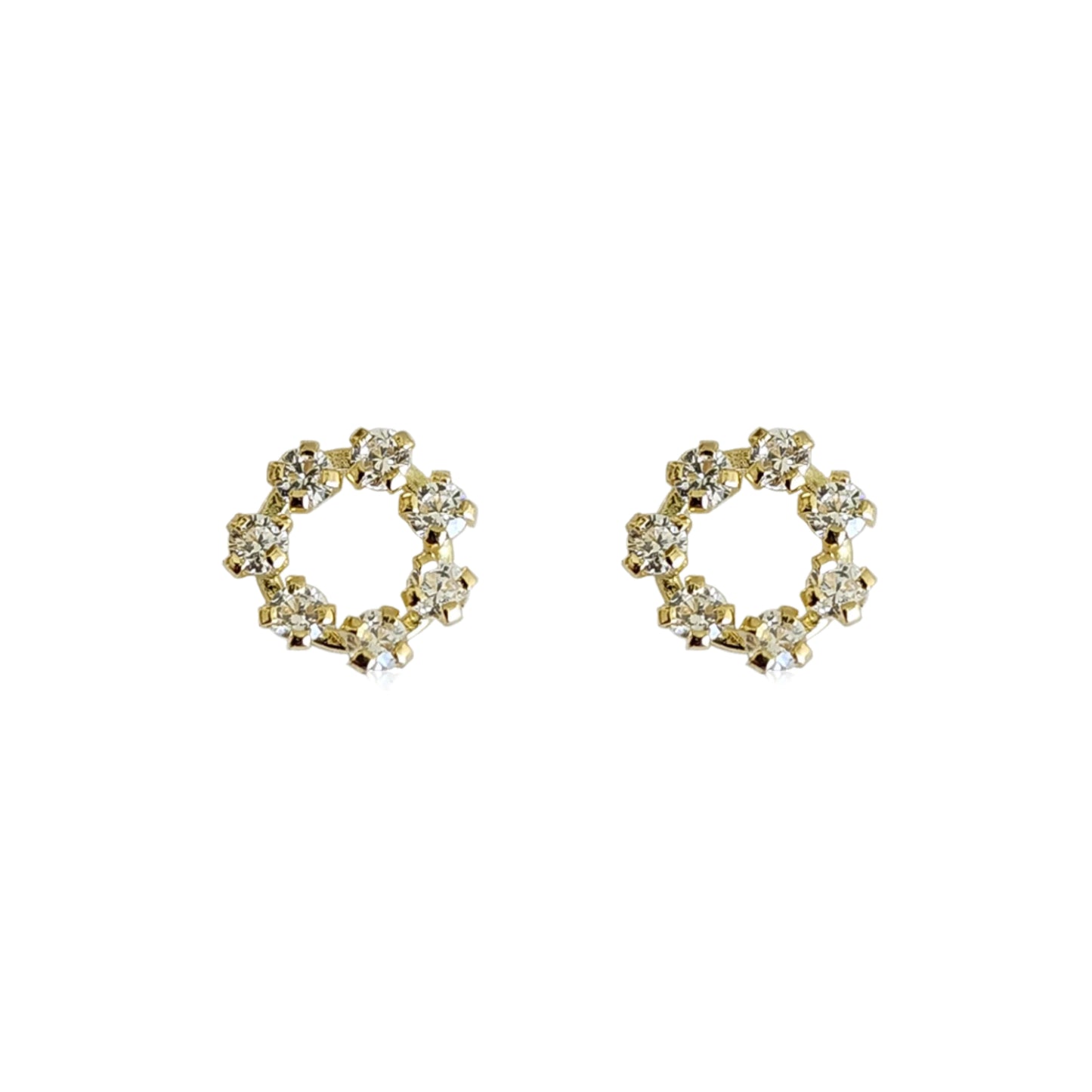 Aretes Aros Piedra Mini Oro 10k, Tipo Broquel