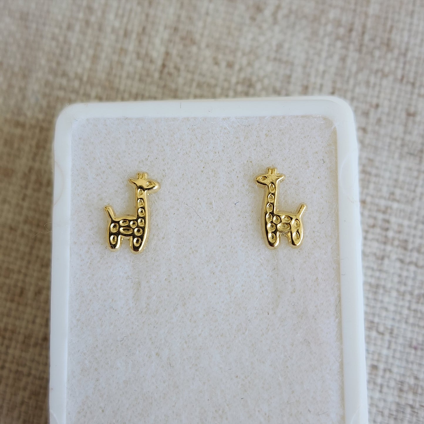 Aretes Jirafa, Oro 10k Tipo Broquel
