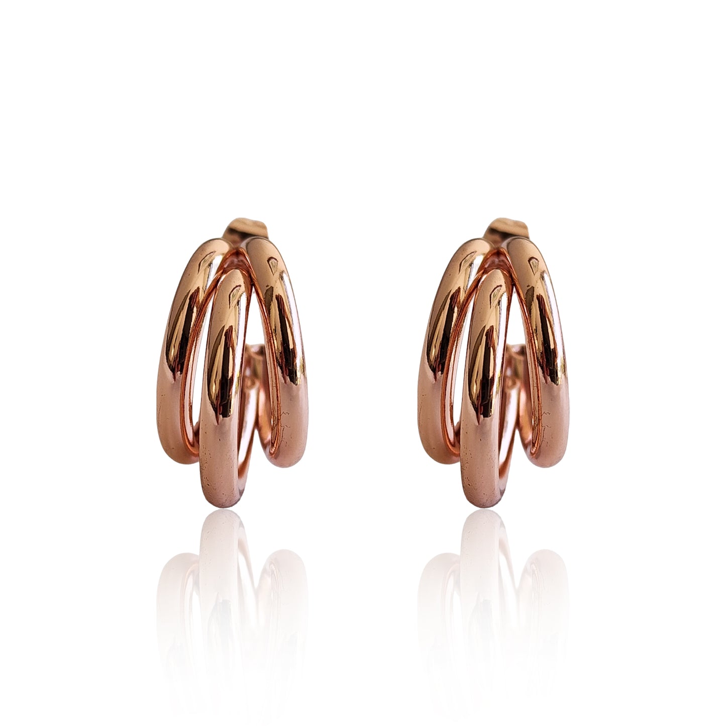Arracada Triple Oro Rosa