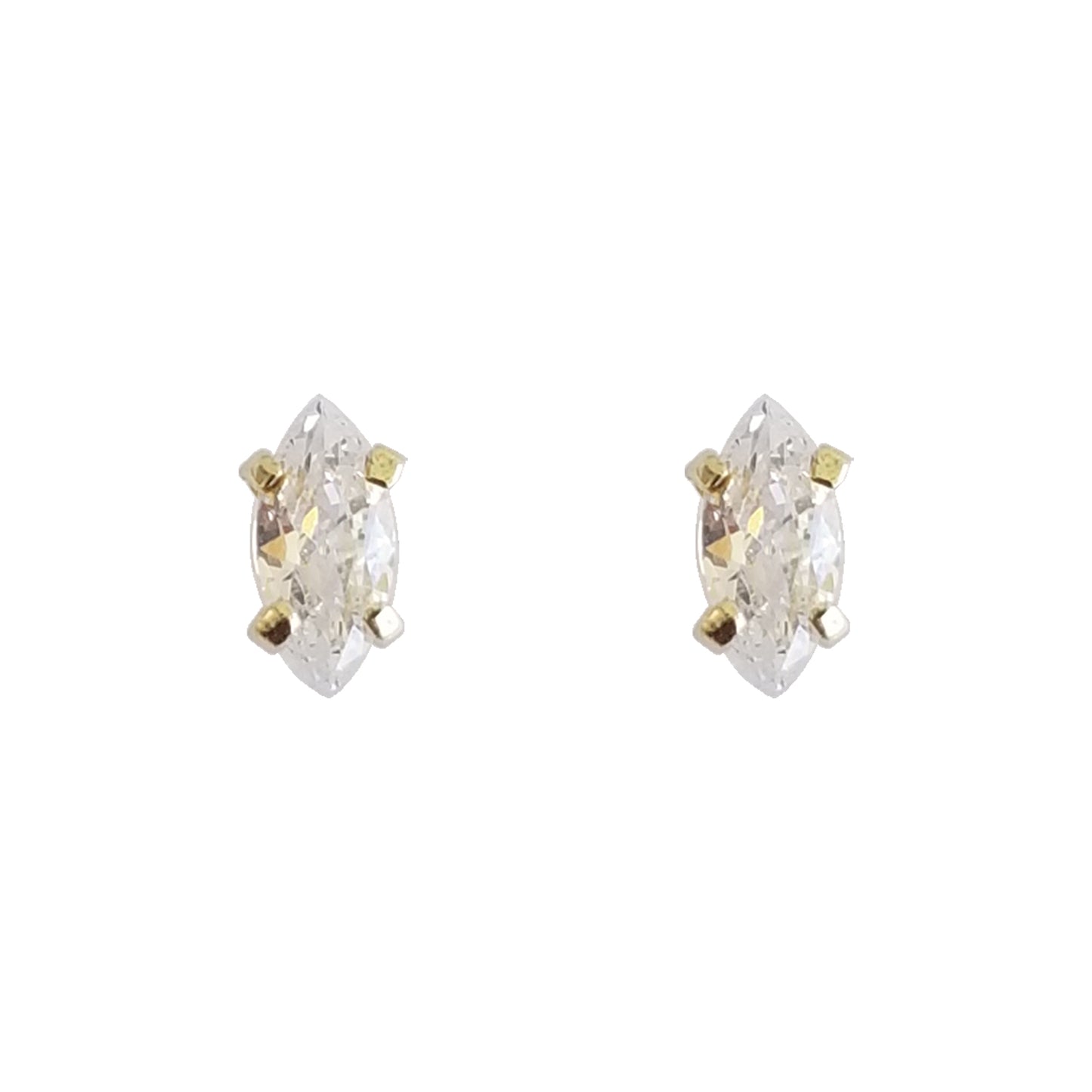 Aretes Marquiz Zirconia, Oro 10K Tipo Broquel