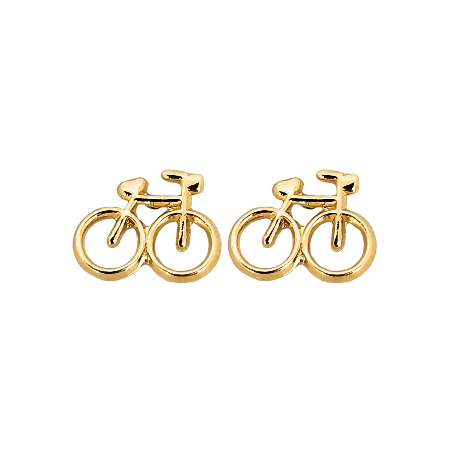Aretes Bibicleta Oro 10k, Tipo Broquel