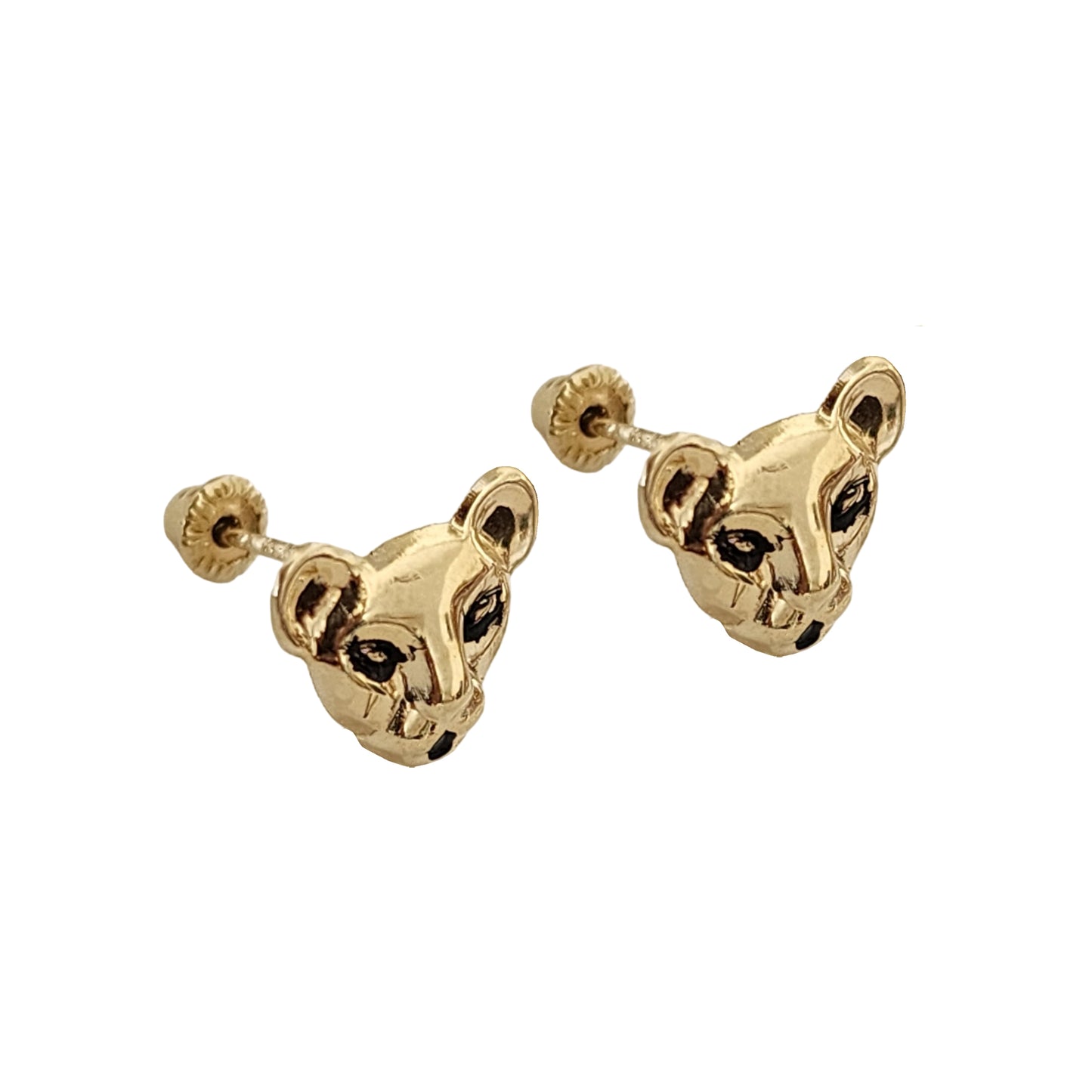 Aretes Pantera, Oro 10K Tipo Broquel