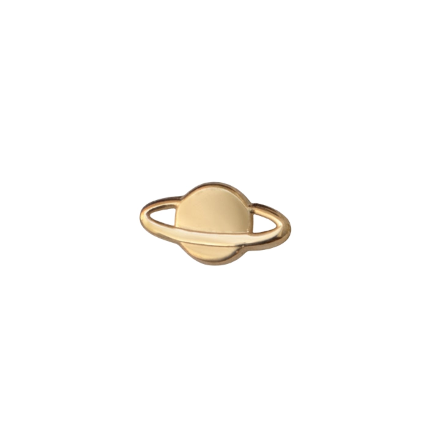 Aretes Planeta Saturno Tipo Broquel Elegantes y Delicados Cierre Rosca Diseño Atemporal y Clásico