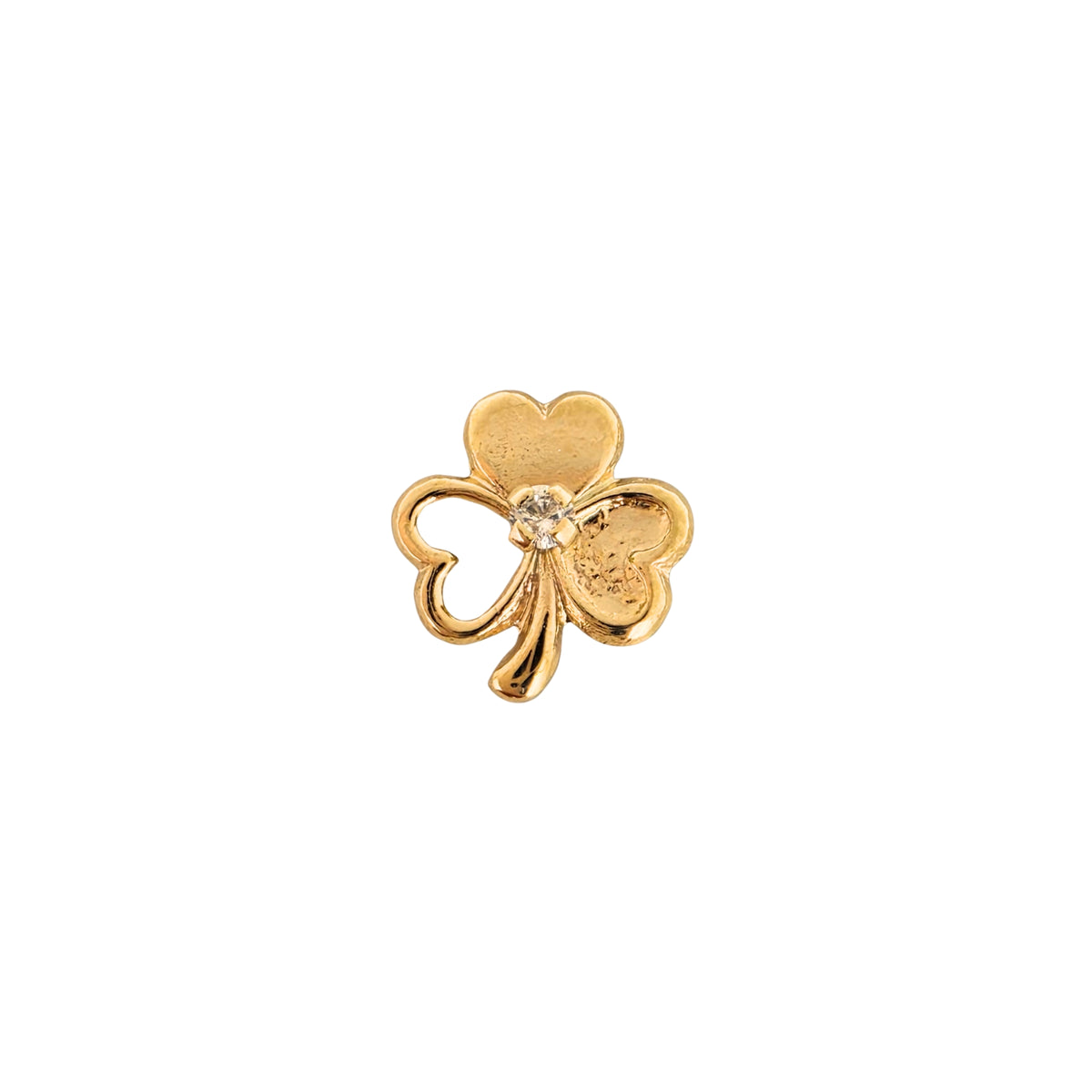 Aretes Oro 10K Broquel Trébol Montadura