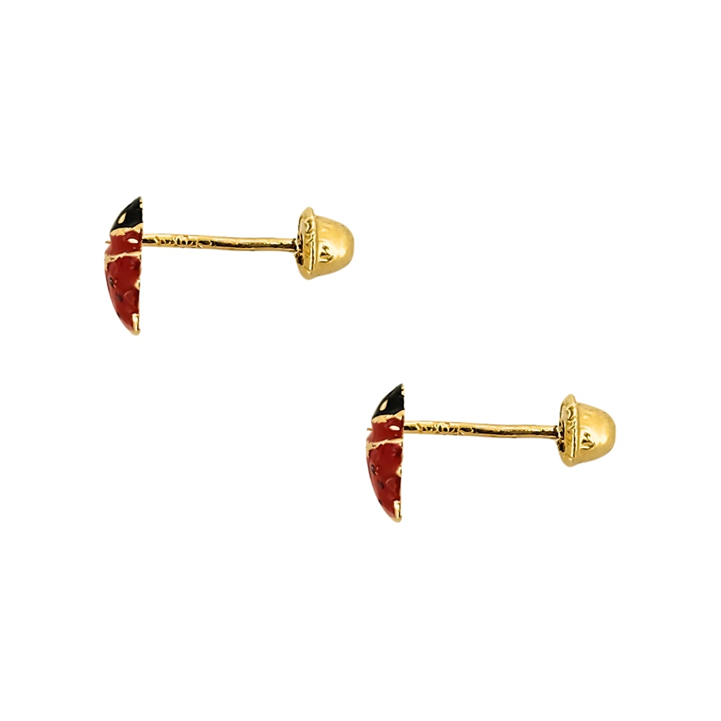 Arete Catarina Esmaltada Inflada, Chico, Mediano o Grande, Oro 10K Tipo Broquel