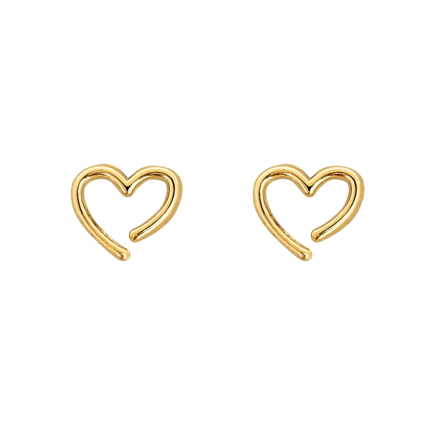 Aretes Oro 10K Broquel Corazón Silueta Abierto