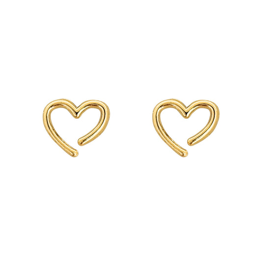 Aretes Oro 10K Broquel Corazón Silueta Abierto