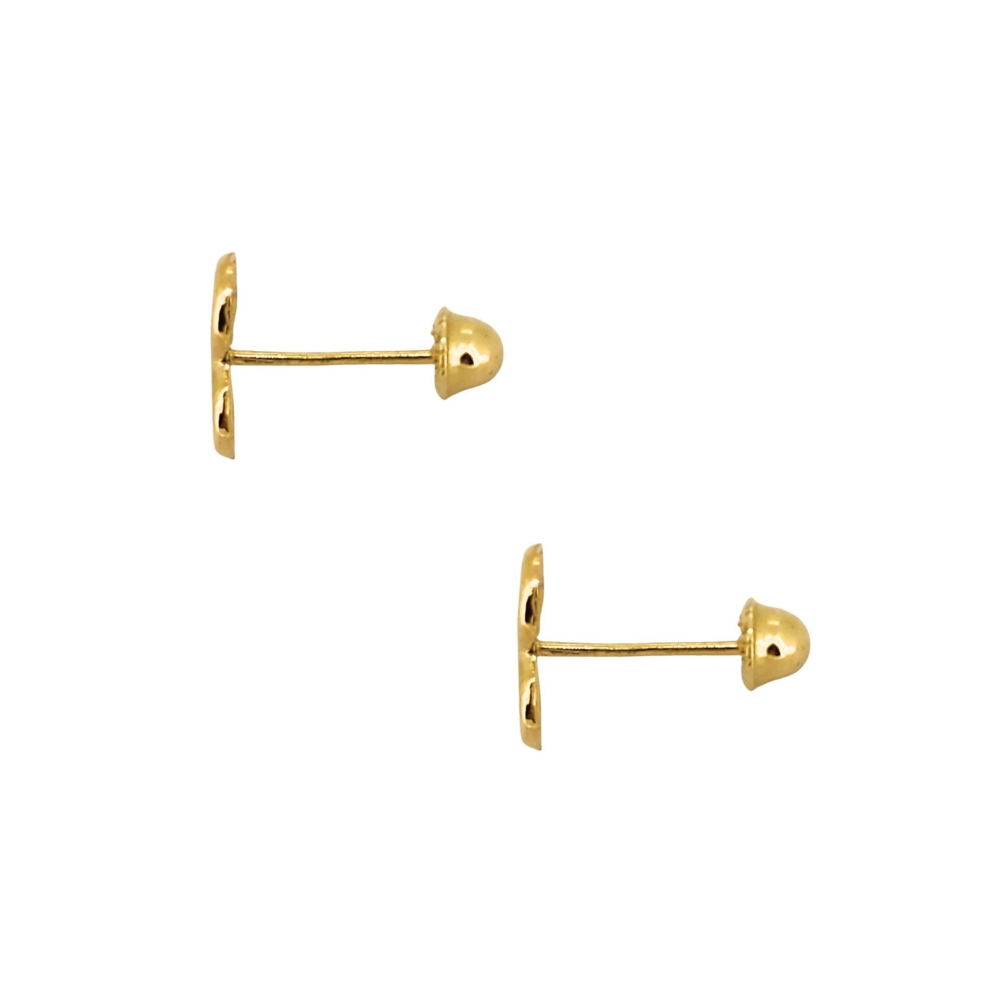 Aretes Oro 10K Broquel Corazón Silueta Abierto