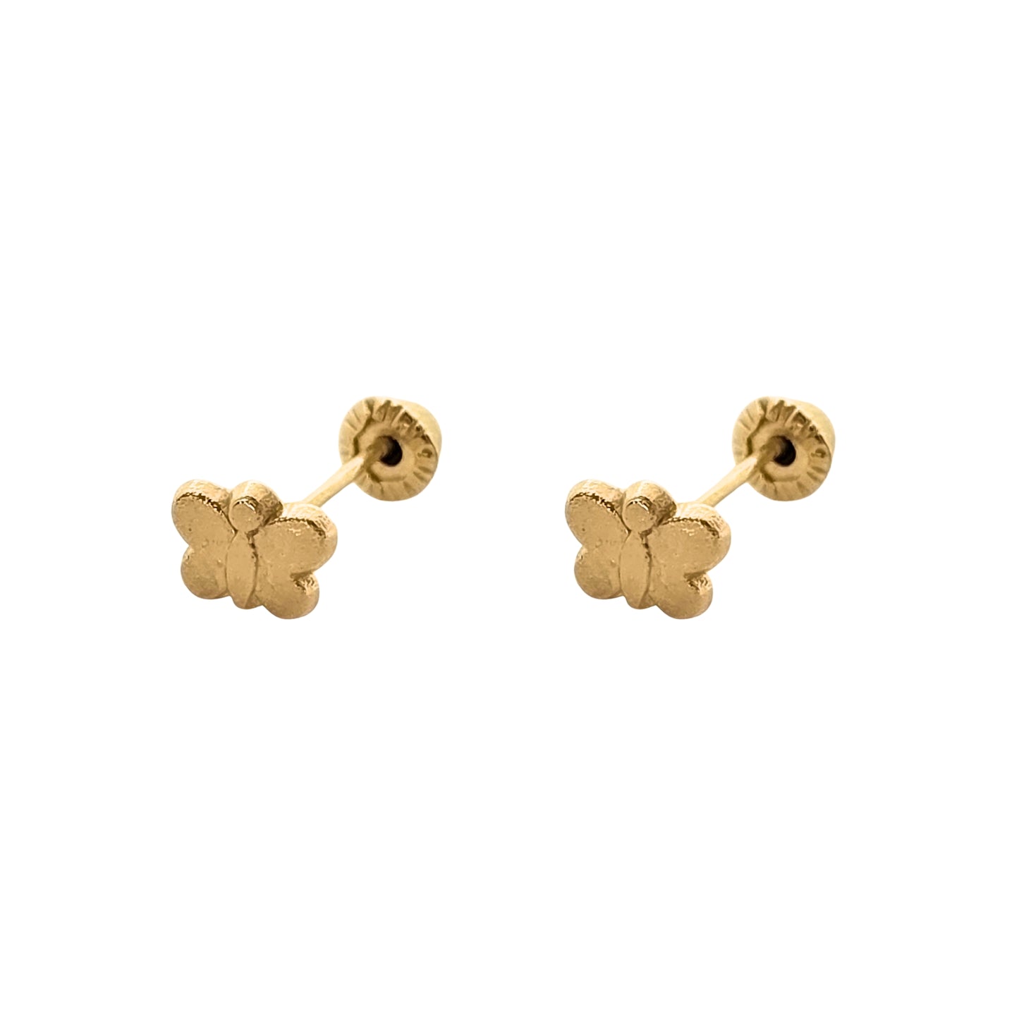 Aretes Mariposita Mini Tipo Broquel Elegantes y Delicados Cierre Rosca Diseño Atemporal y Clásico