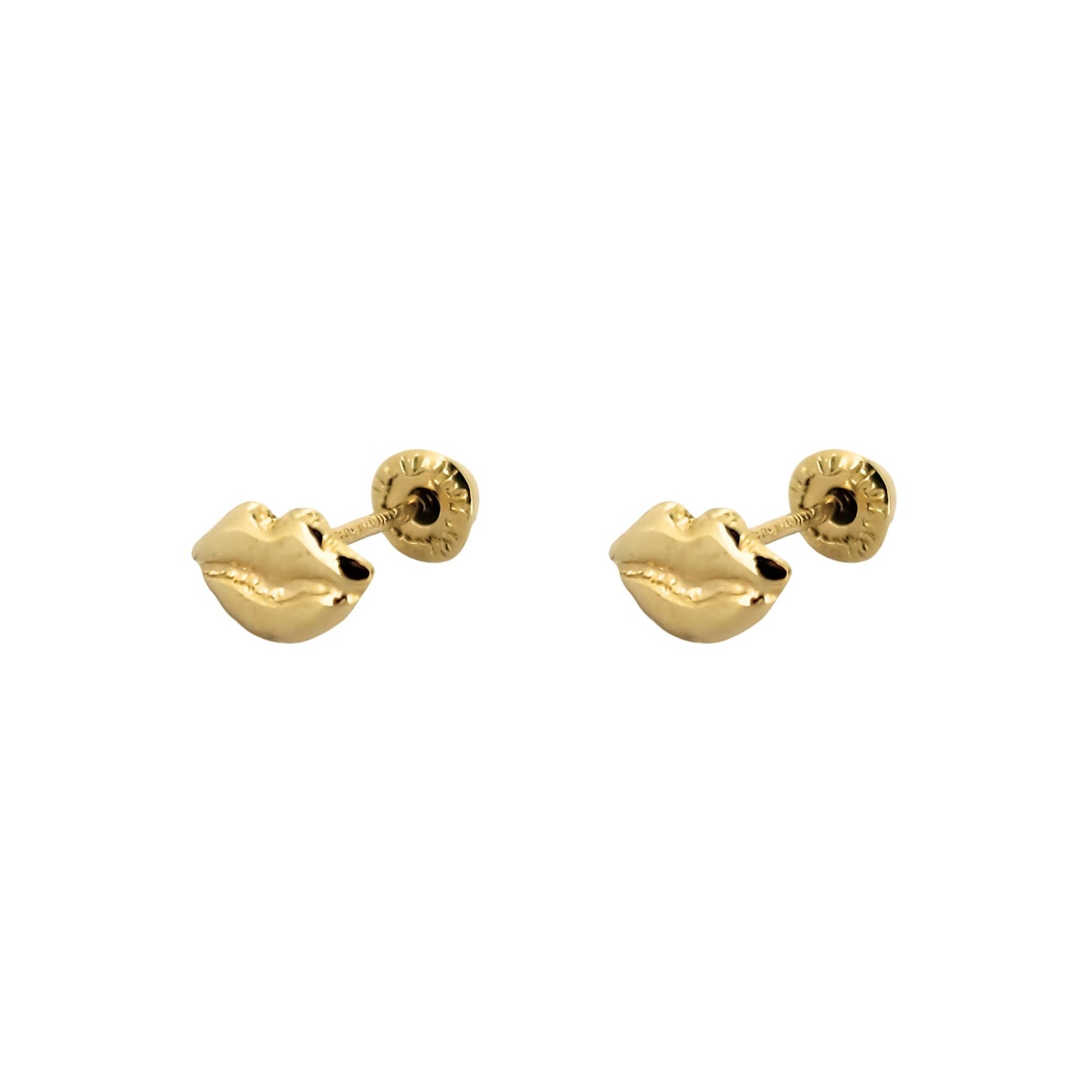 Aretes Beso, Oro 10K Tipo Broquel