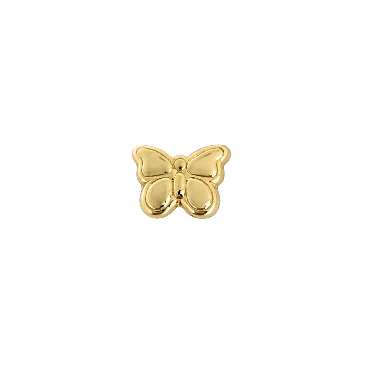 Aretes Oro 10K Broquel Mariposa con Relieve
