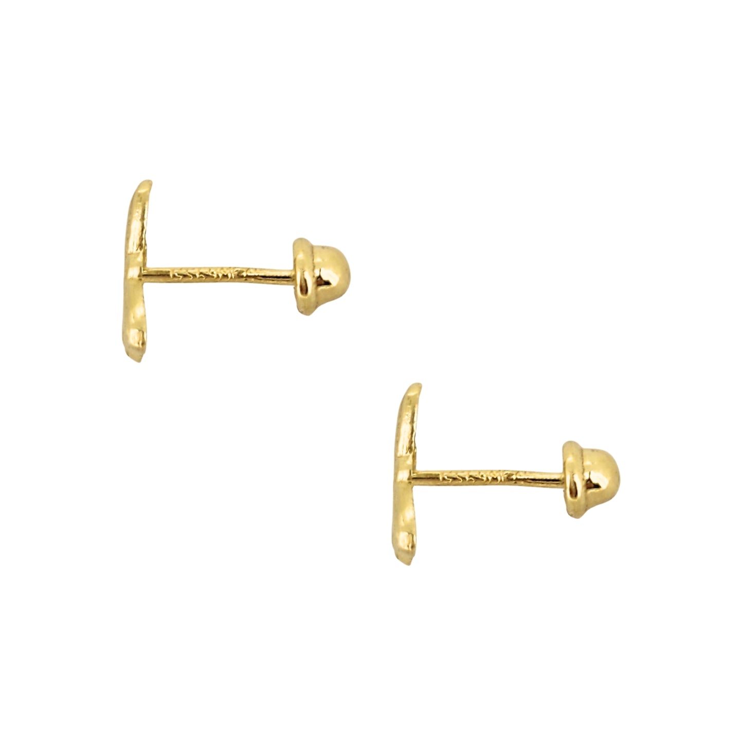 Aretes Oro 10K Broquel Mariposa con Relieve