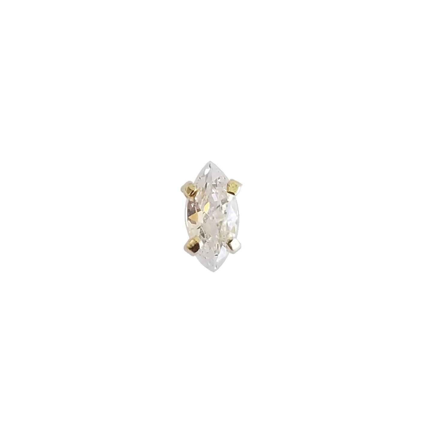 Aretes Marquiz 5x2.5 Zirconia Oro 10K, Tipo Broquel