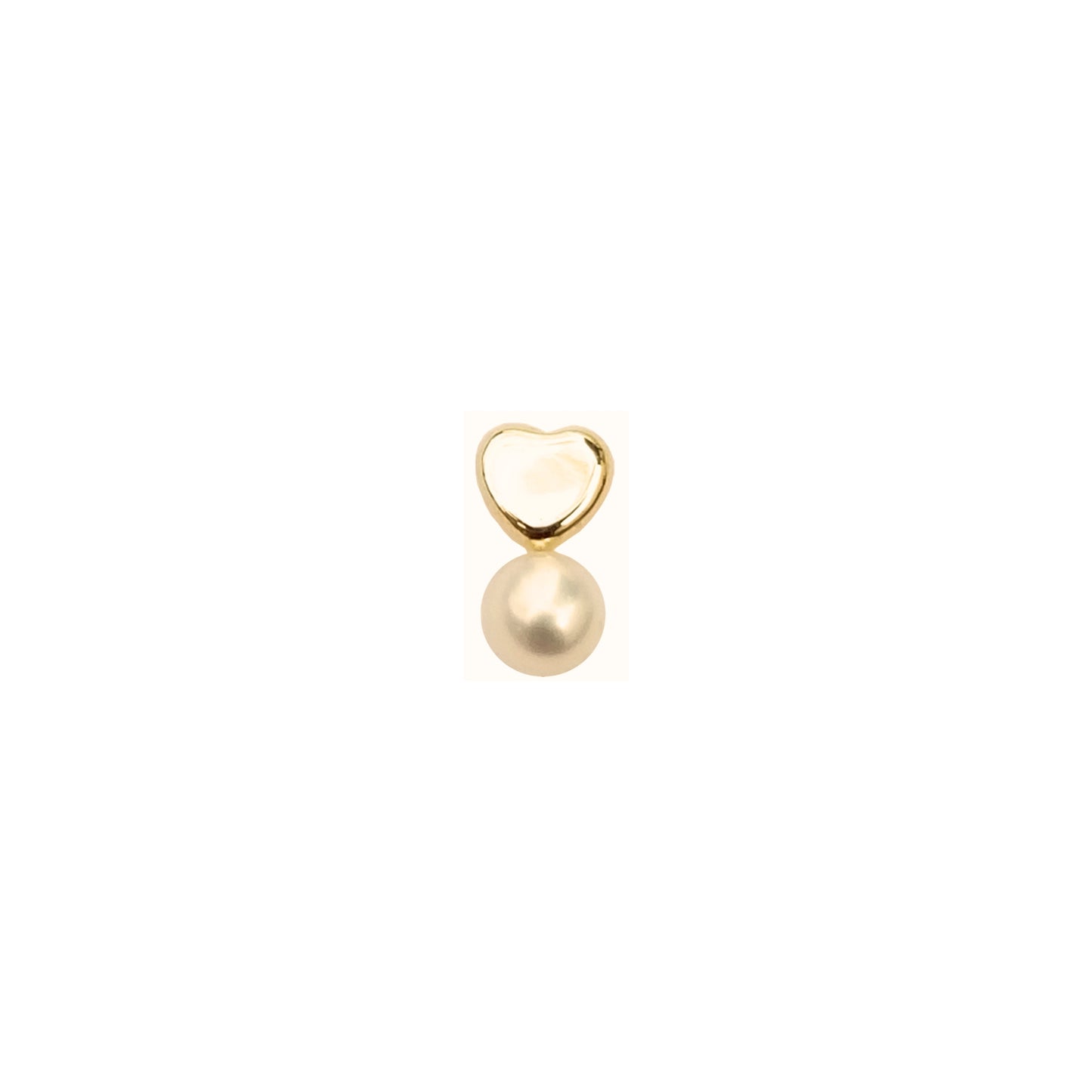 Aretes Corazón y Perla Oro 10K, Tipo Broquel
