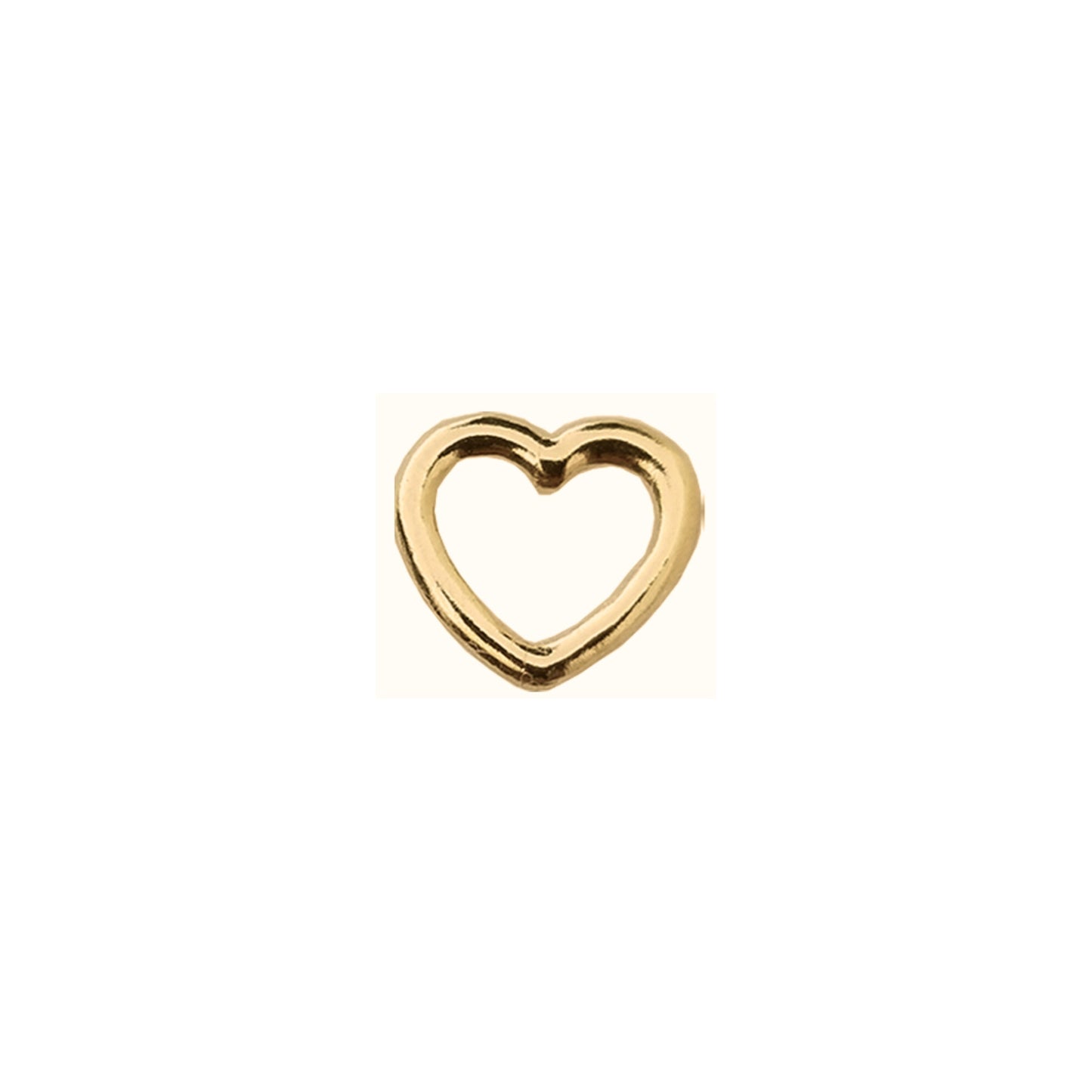 Aretes Corazón Silueta Gde Oro 10k, Tipo Broquel