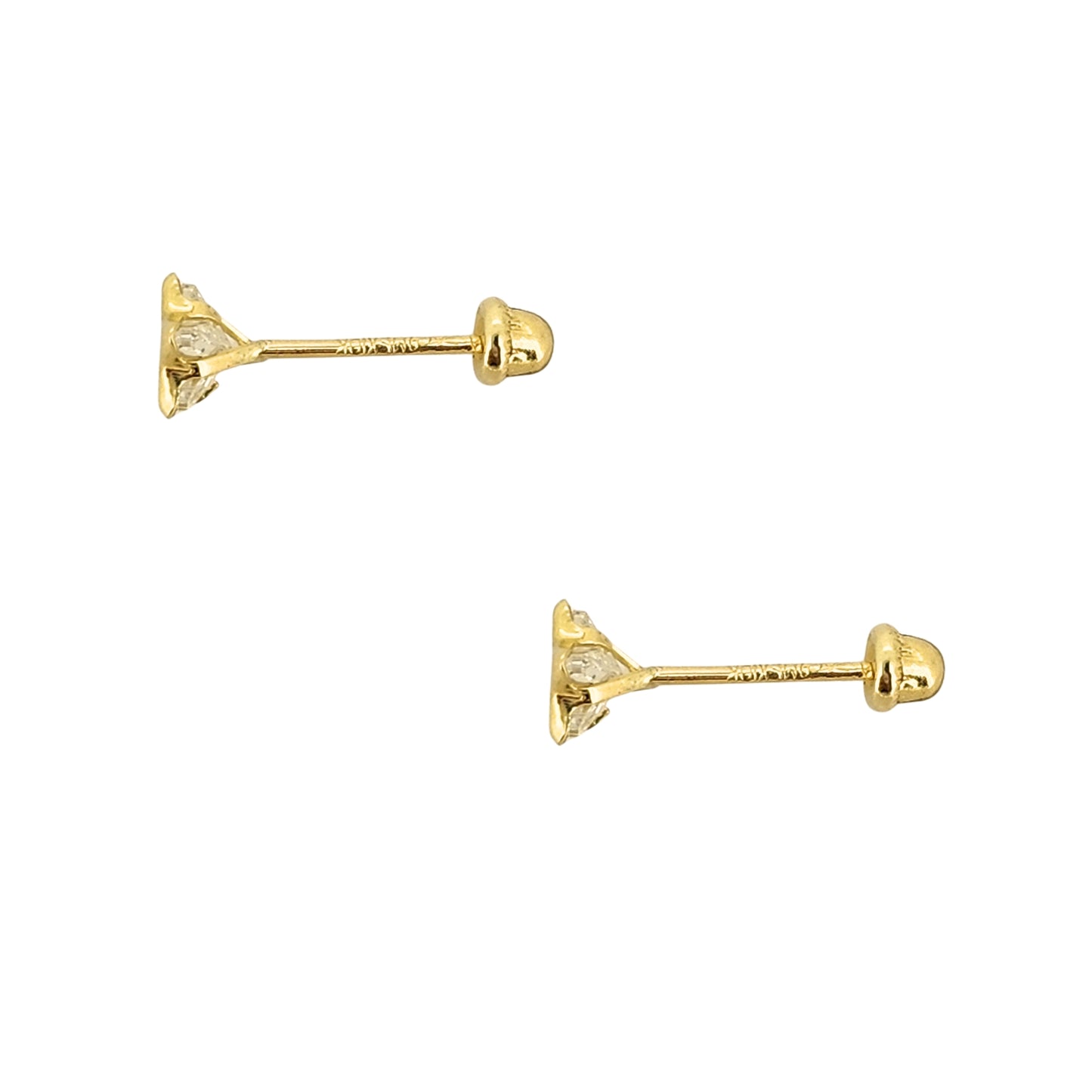 Aretes Oro 10K Broquel Estrella Zirconia 4 o 6 mm a elegir