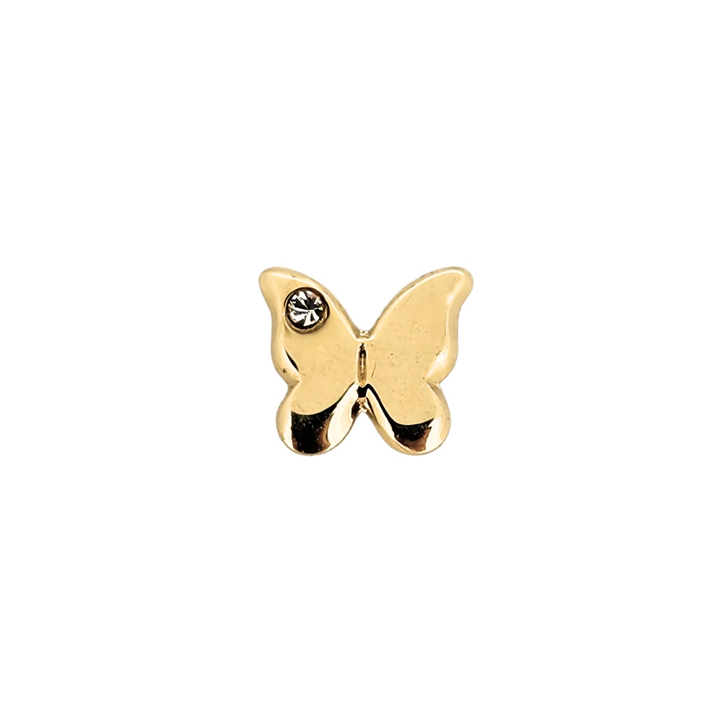 Aretes Mariposa con Zirconia Oro 10k, Tipo Broquel