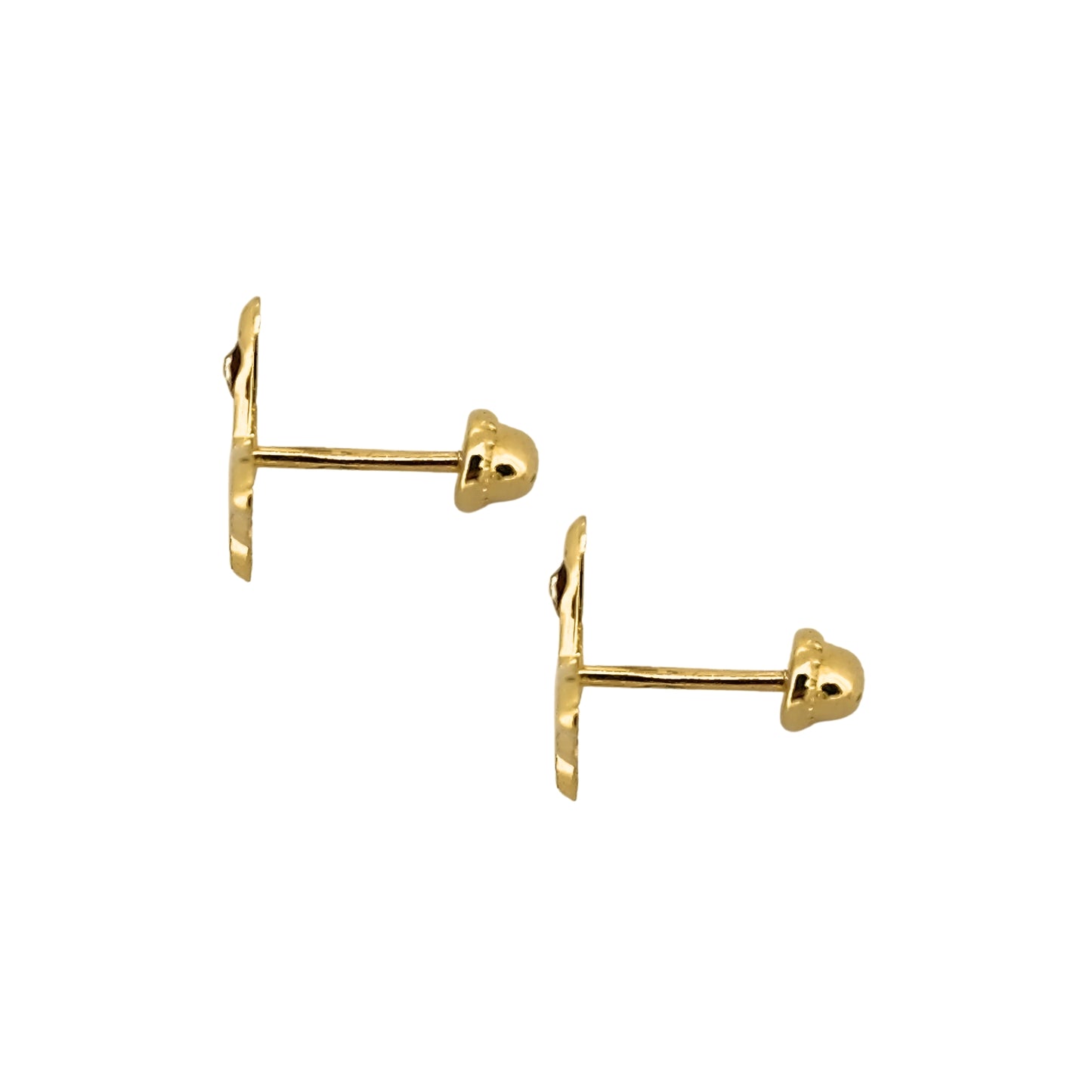 Aretes Mariposa con Zirconia Oro 10k, Tipo Broquel