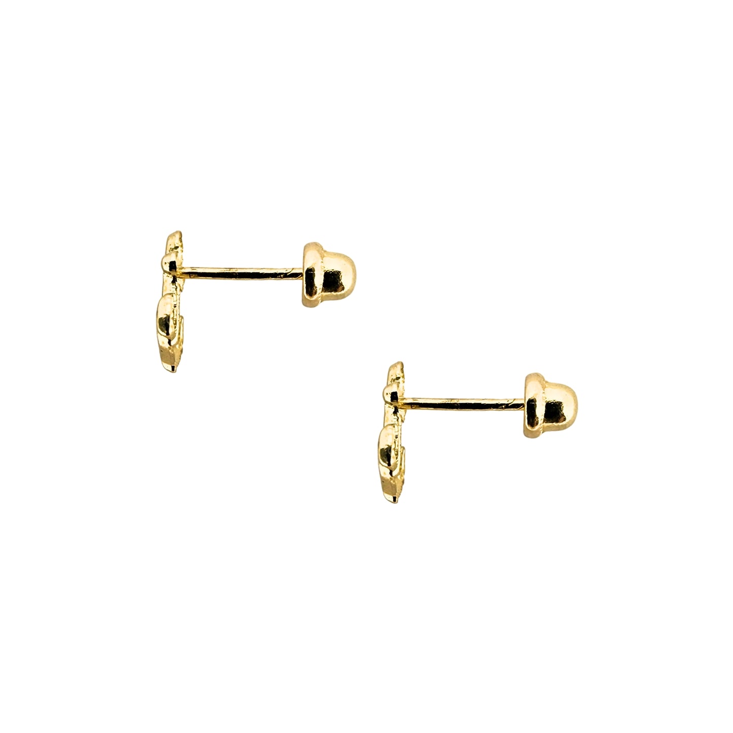 Aretes Ancla Lisa Oro 10k, Tipo Broquel
