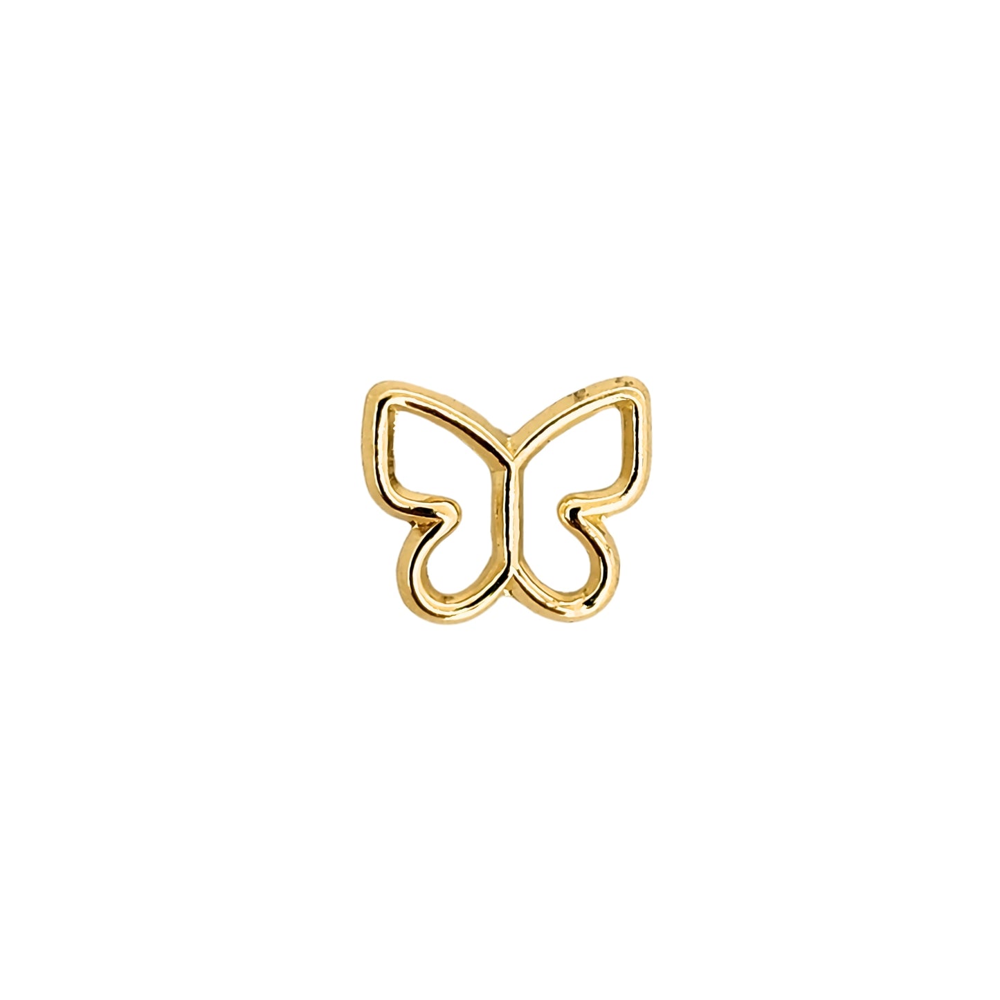 Aretes Mariposa Silueta Mediana Oro 10k, Tipo Broquel