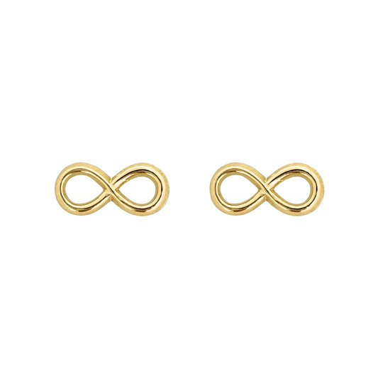 Aretes Oro 10K Broquel Infinito Mini Liso