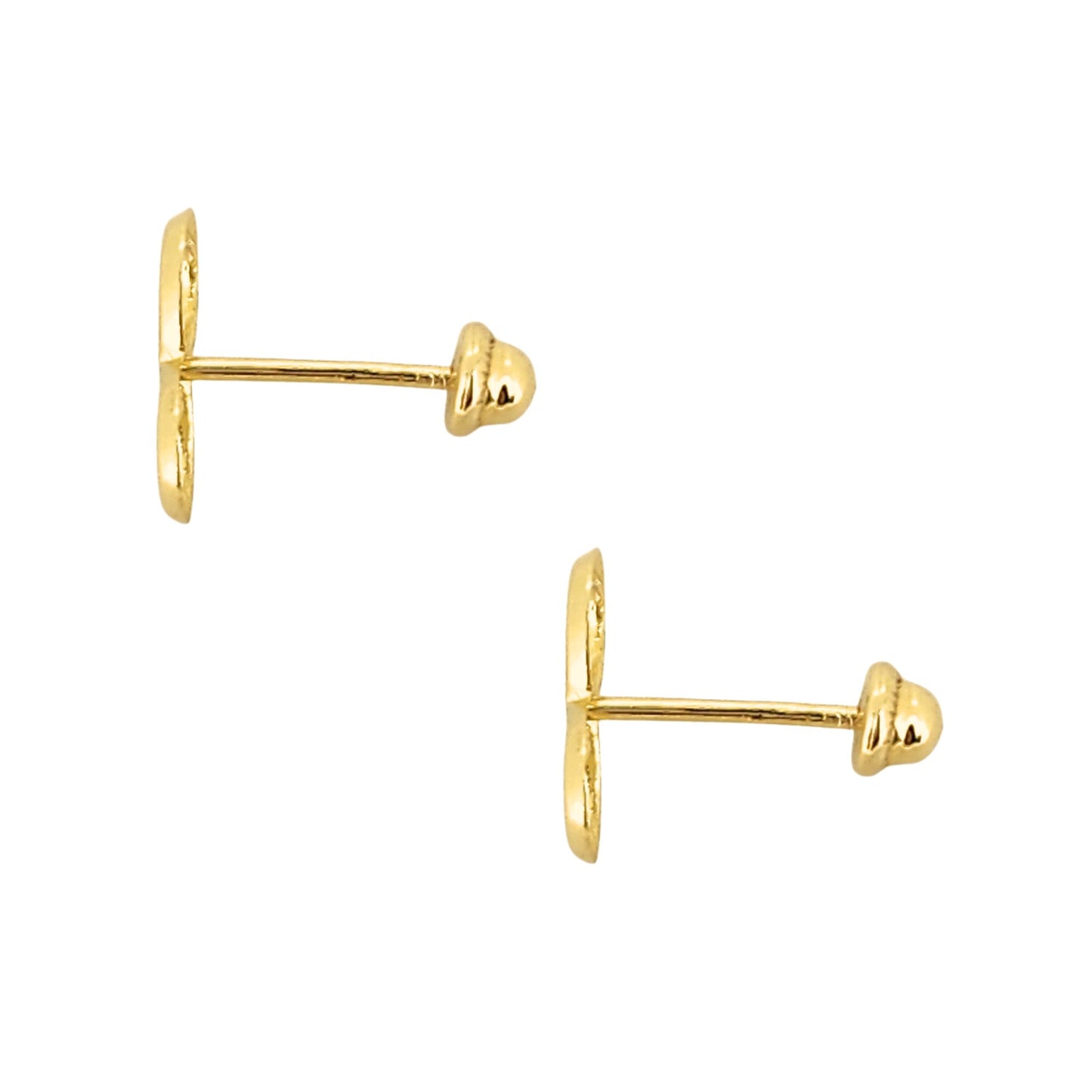 Aretes Oro 10K Broquel Infinito Mini Liso