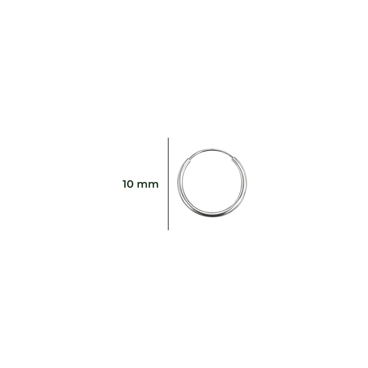 Aretes Oro 10K Broquel Huggies Lisas Oro Blanco 10k Tamaño a Elegir 7 mm, 10 mm o 13 mm