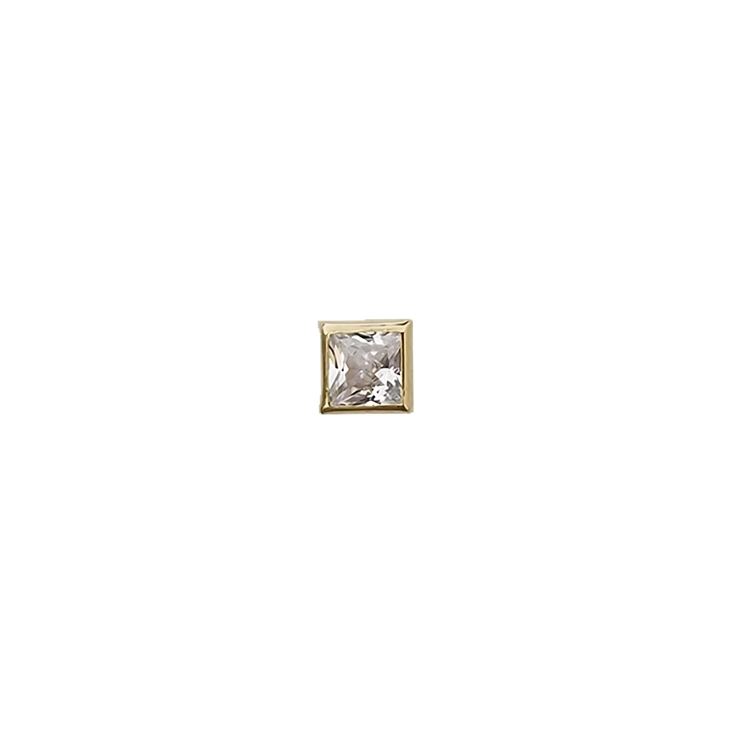 Cuadro zirconia con Bisel Oro 10k, Tipo Broquel