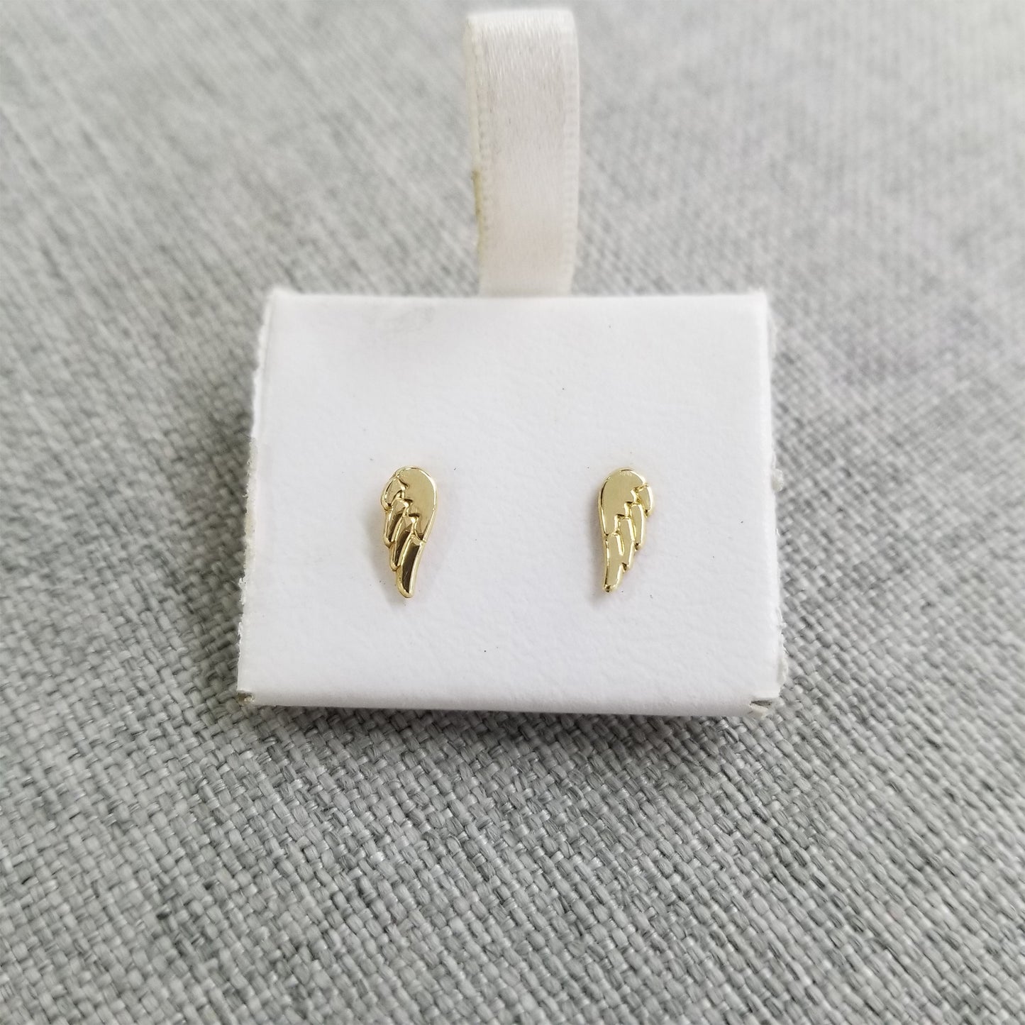 Aretes Alas de Ángel, Oro 10k Tipo Broquel