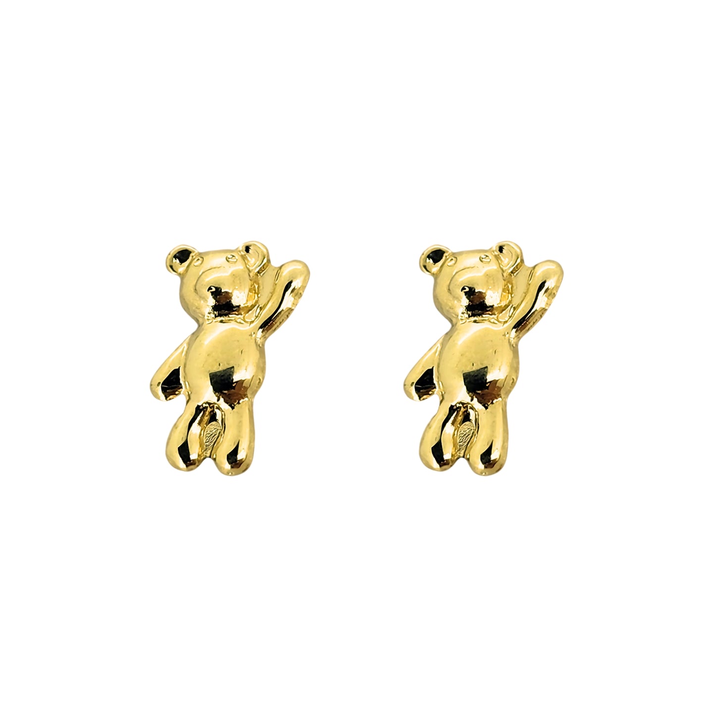 Aretes Oso Oro 10k, Tipo Broquel