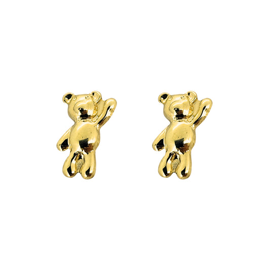 Aretes Oso Oro 10k, Tipo Broquel