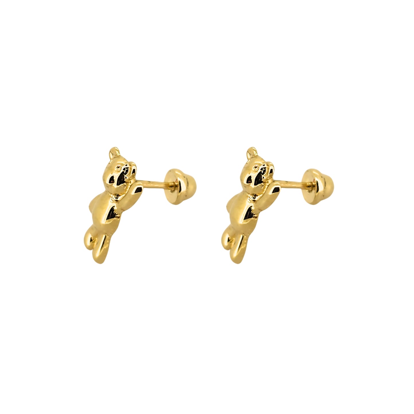 Aretes Oso Oro 10k, Tipo Broquel