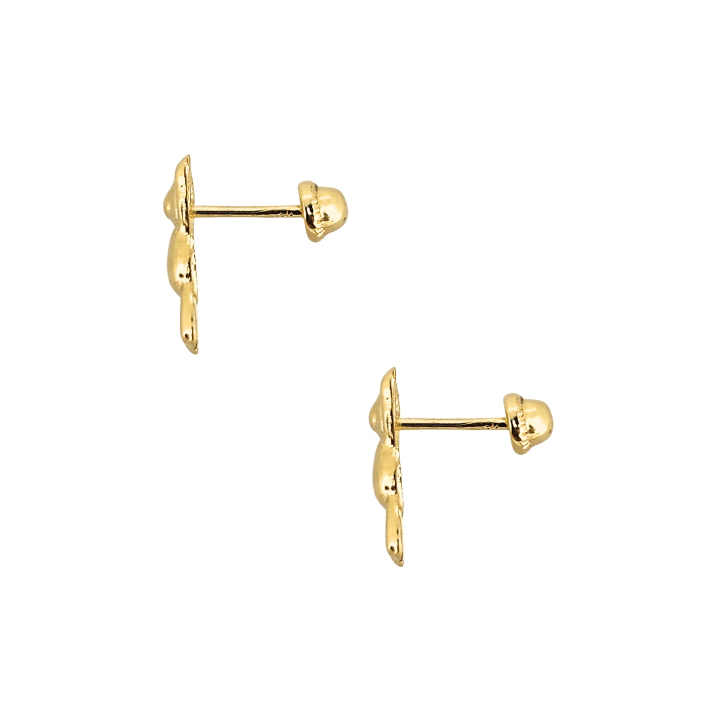 Aretes Oso Oro 10k, Tipo Broquel