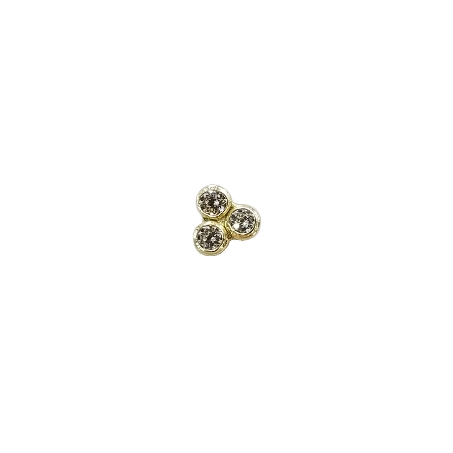 Aretes Trebol de Zirconias Bisel Oro 10k, Tipo broquel