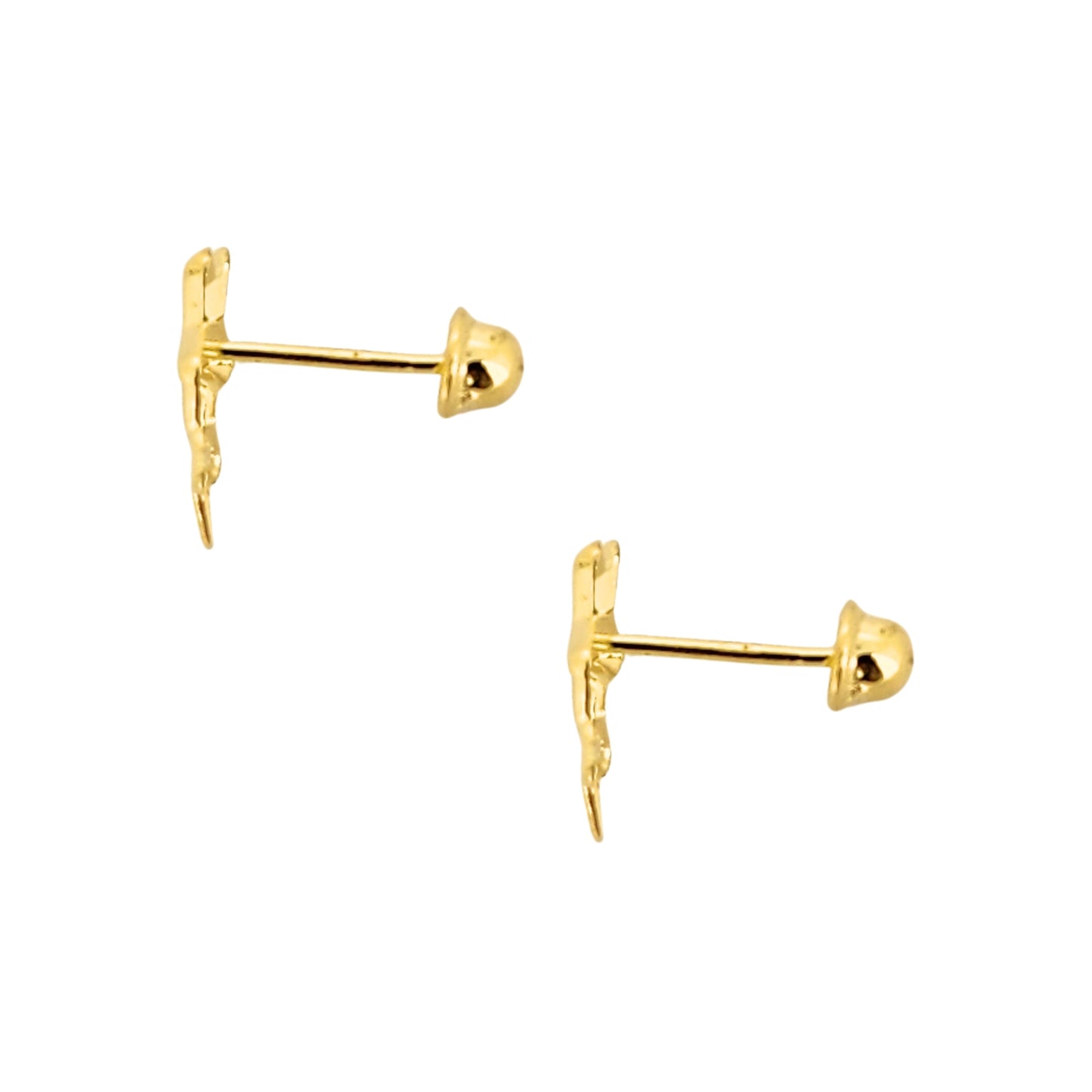 Aretes Estrella Doble Silueta, Oro 10K Tipo Broquel