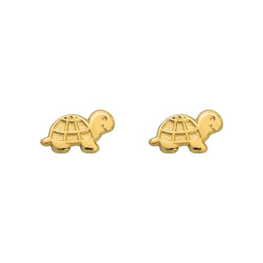 Aretes Oro 10K Broquel Tortuga