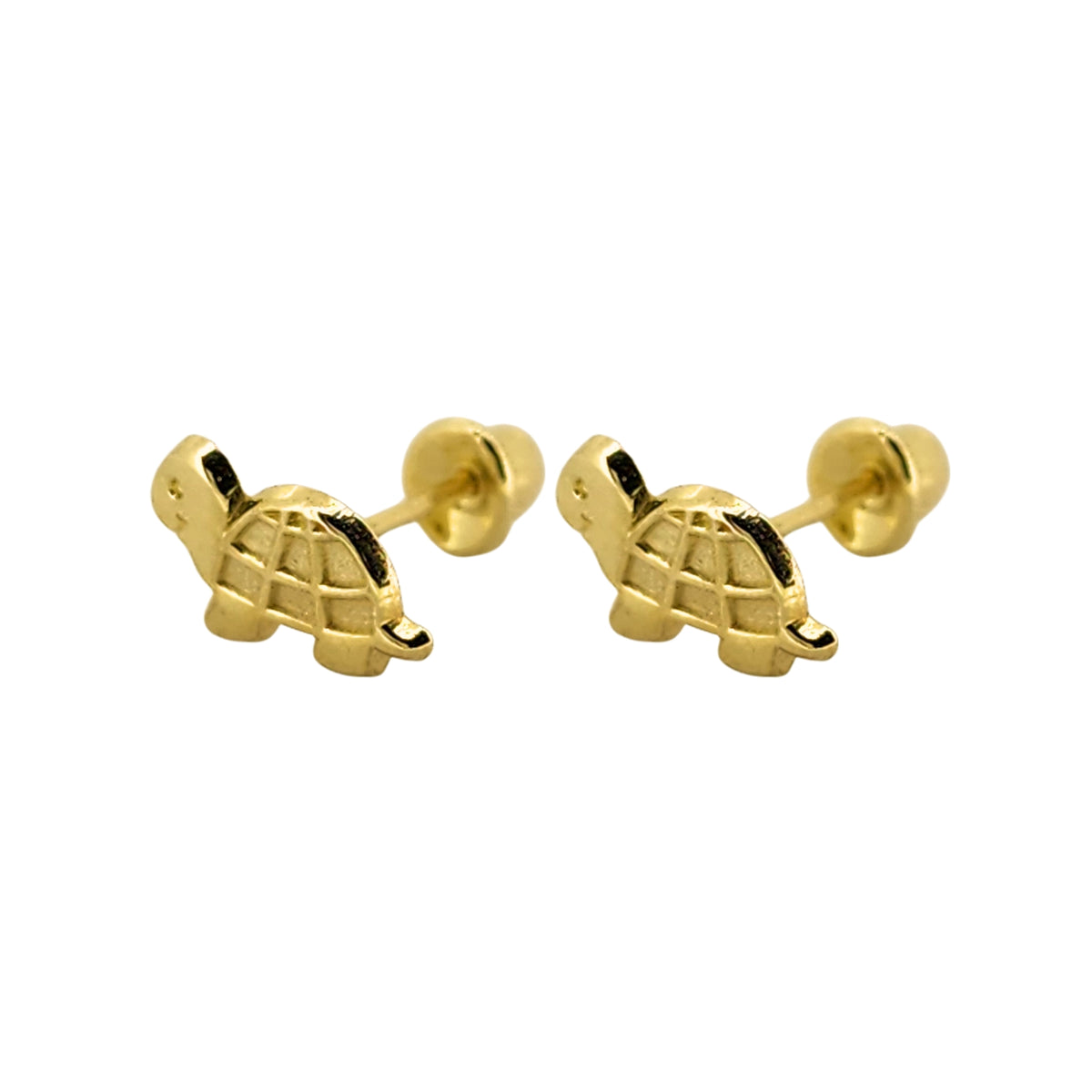 Aretes Oro 10K Broquel Tortuga