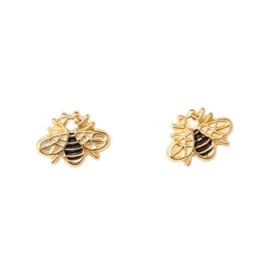 Aretes Oro 10K Broquel Abejita