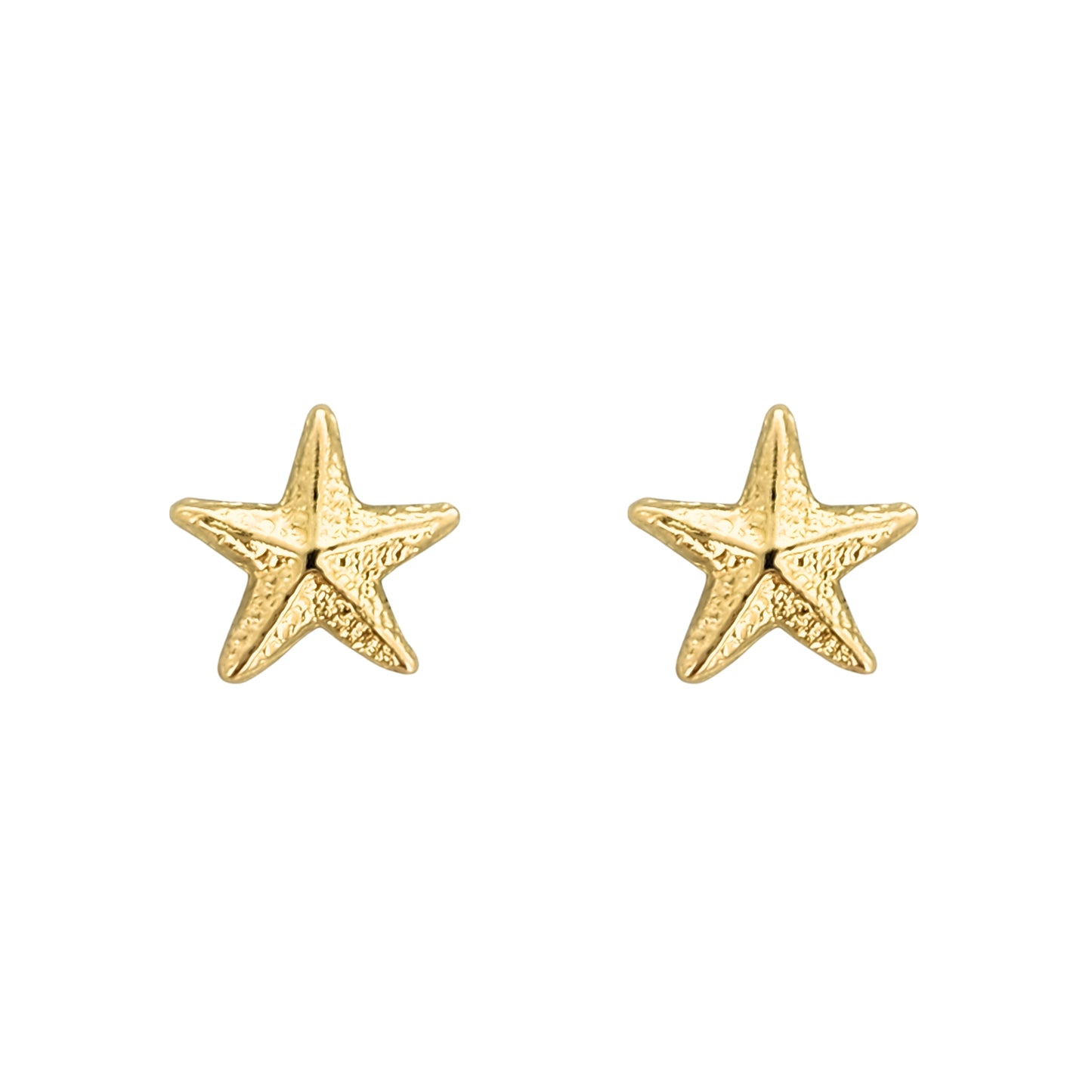 Aretes Oro 10K Broquel Estrella de Mar