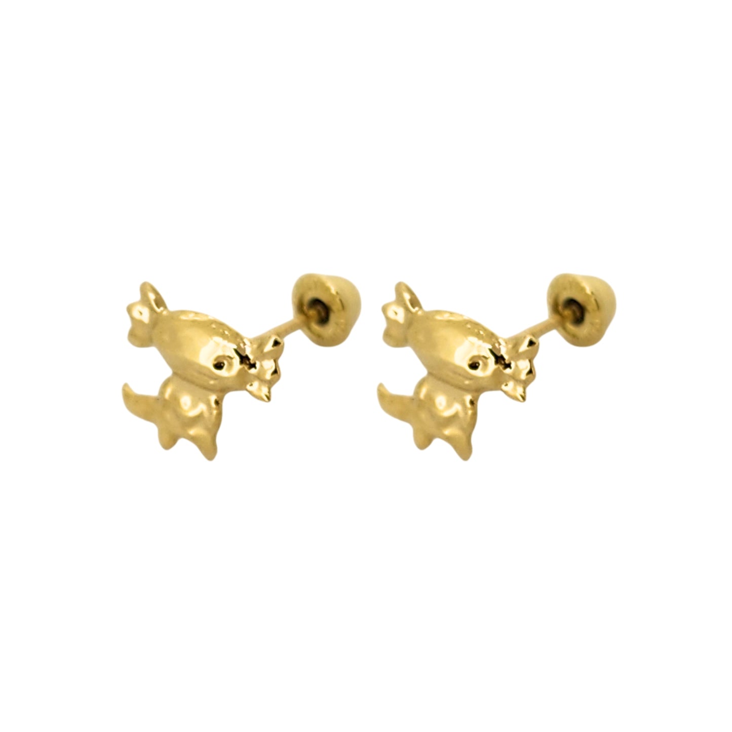 Aretes Oro 10K Broquel Ajolote (Axolote)
