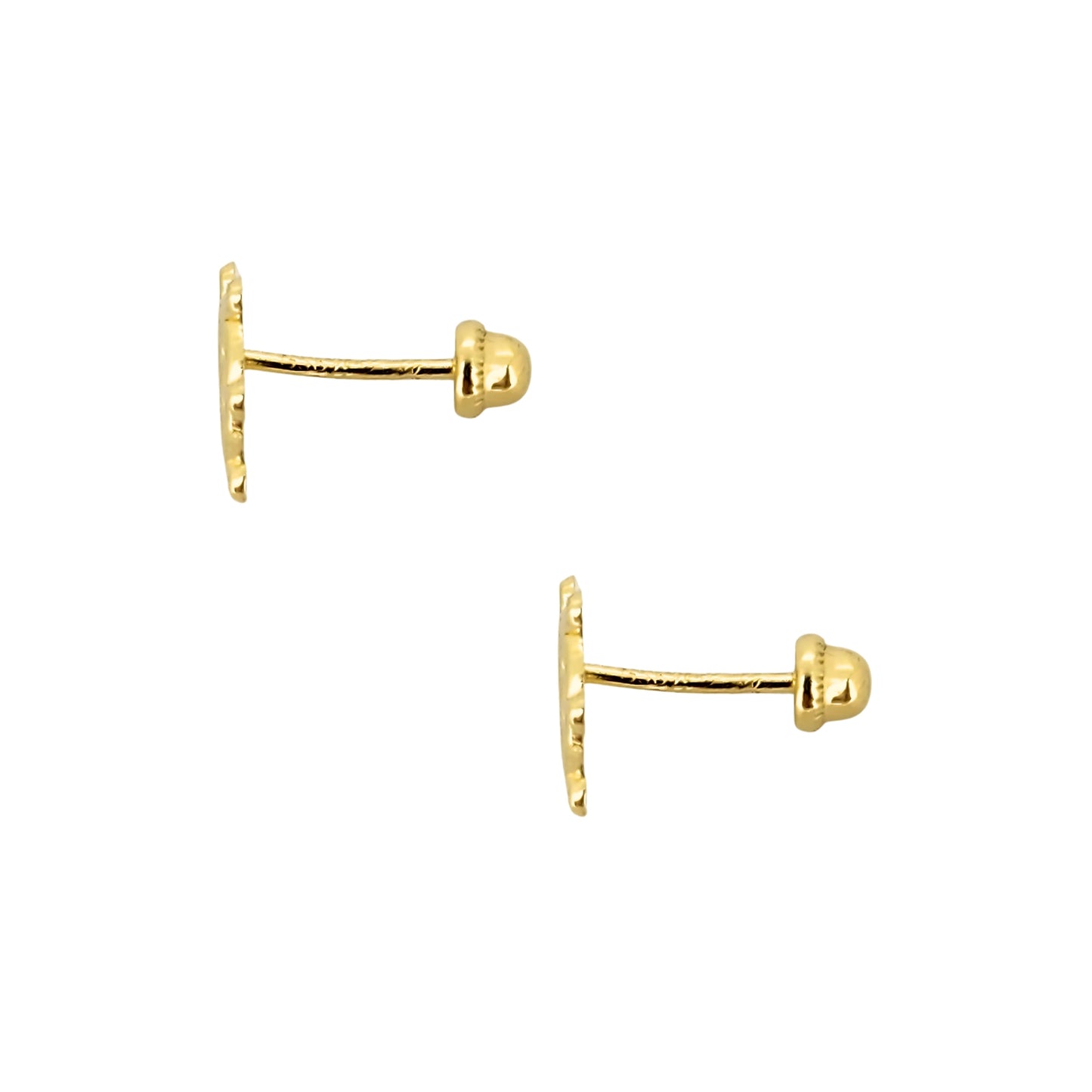 Aretes Oro 10K Broquel Timón de Barco