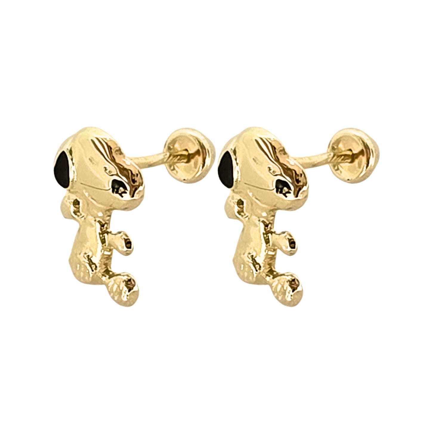Aretes Oro 10K Broquel Perrito Beagle