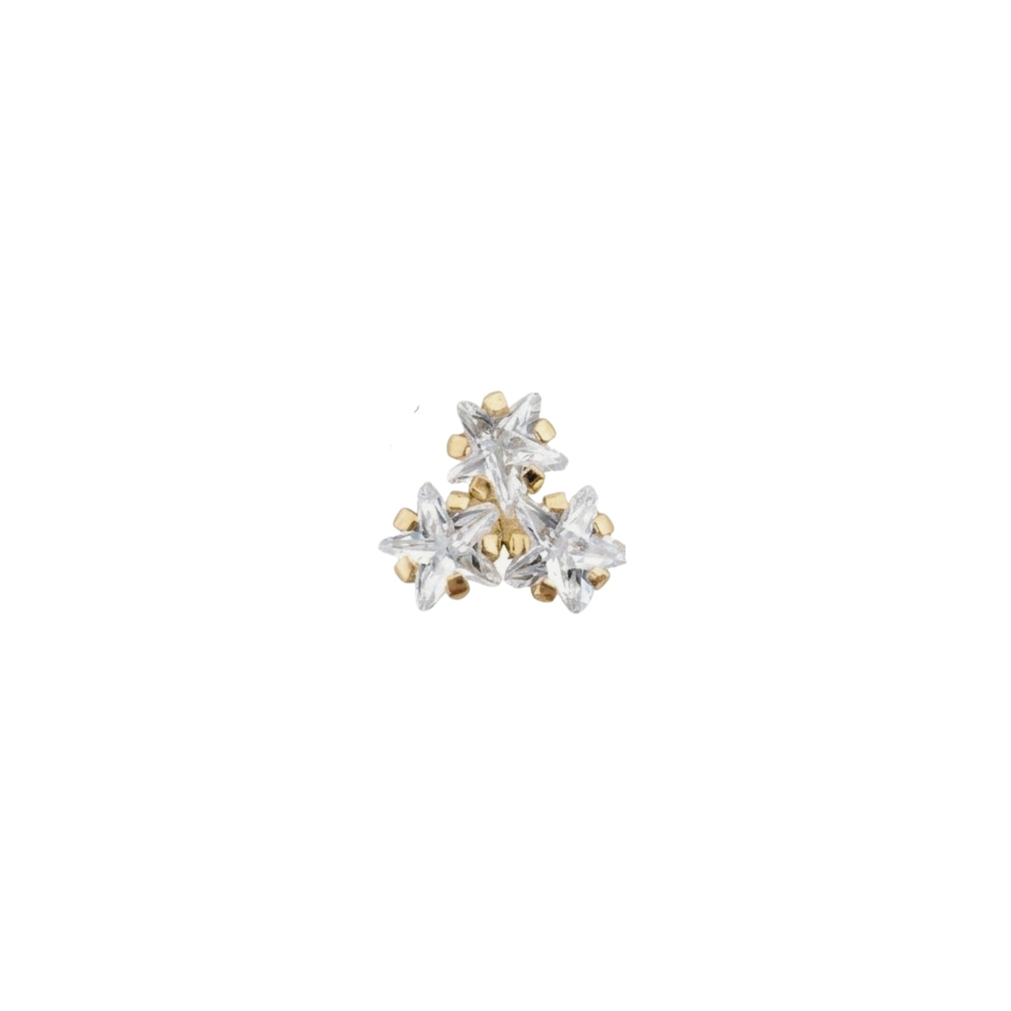 Aretes Oro 10K Broquel Trébol 3 Estrellas