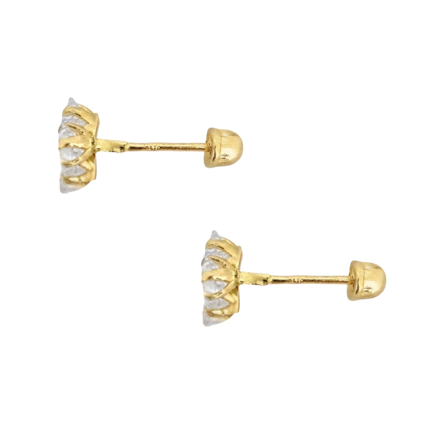 Aretes Oro 10K Broquel Trébol 3 Estrellas