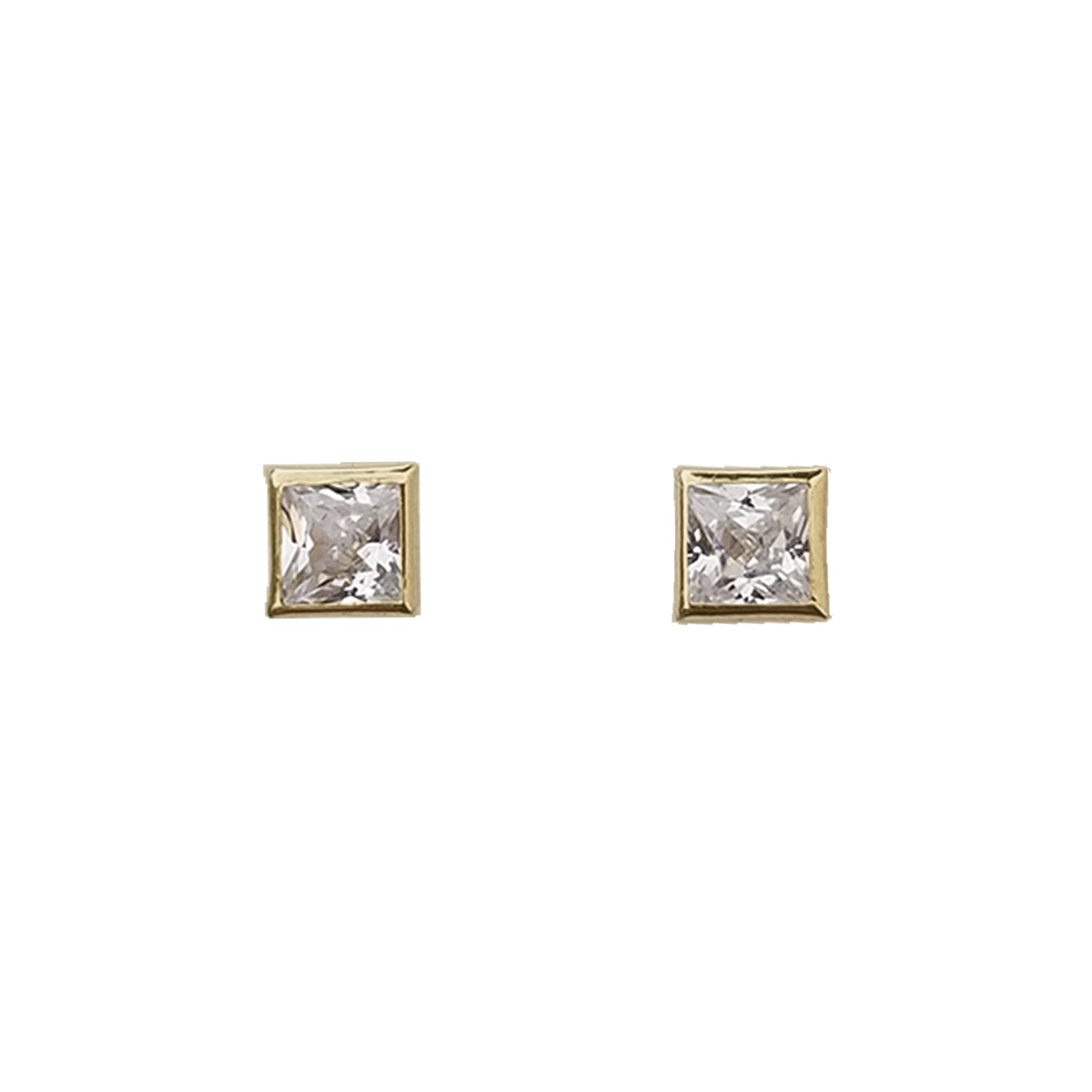 Cuadro zirconia con Bisel Oro 10k, Tipo Broquel