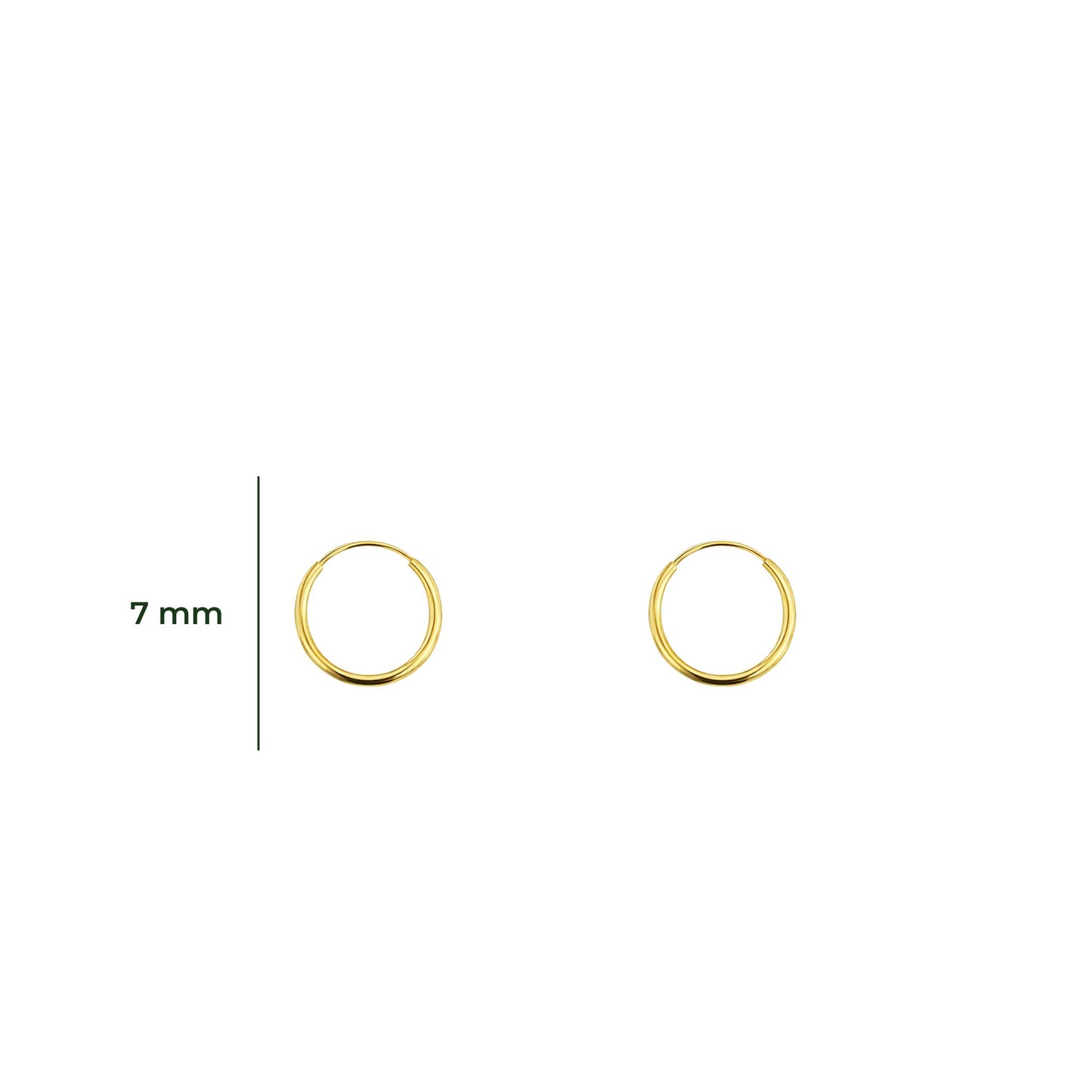 Aretes Oro 10K Broquel Huggies Lisas Oro Amarillo 10k Tamaño a Elegir 7 mm, 10 mm o 13 mm