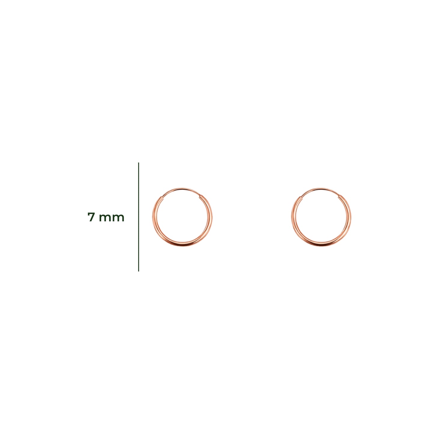 Aretes Oro 10K Broquel Huggies Lisas Oro Rosa 10k Tamaño a Elegir 7 mm, 10 mm o 13 mm