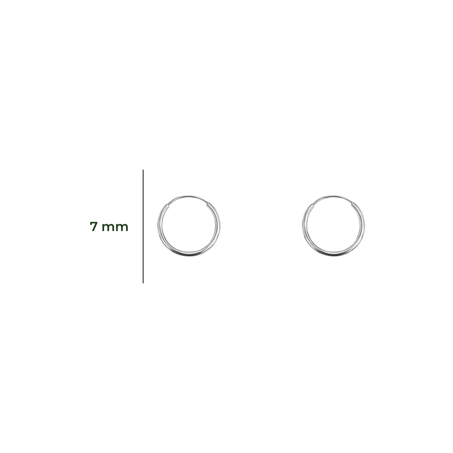 Aretes Oro 10K Broquel Huggies Lisas Oro Blanco 10k Tamaño a Elegir 7 mm, 10 mm o 13 mm