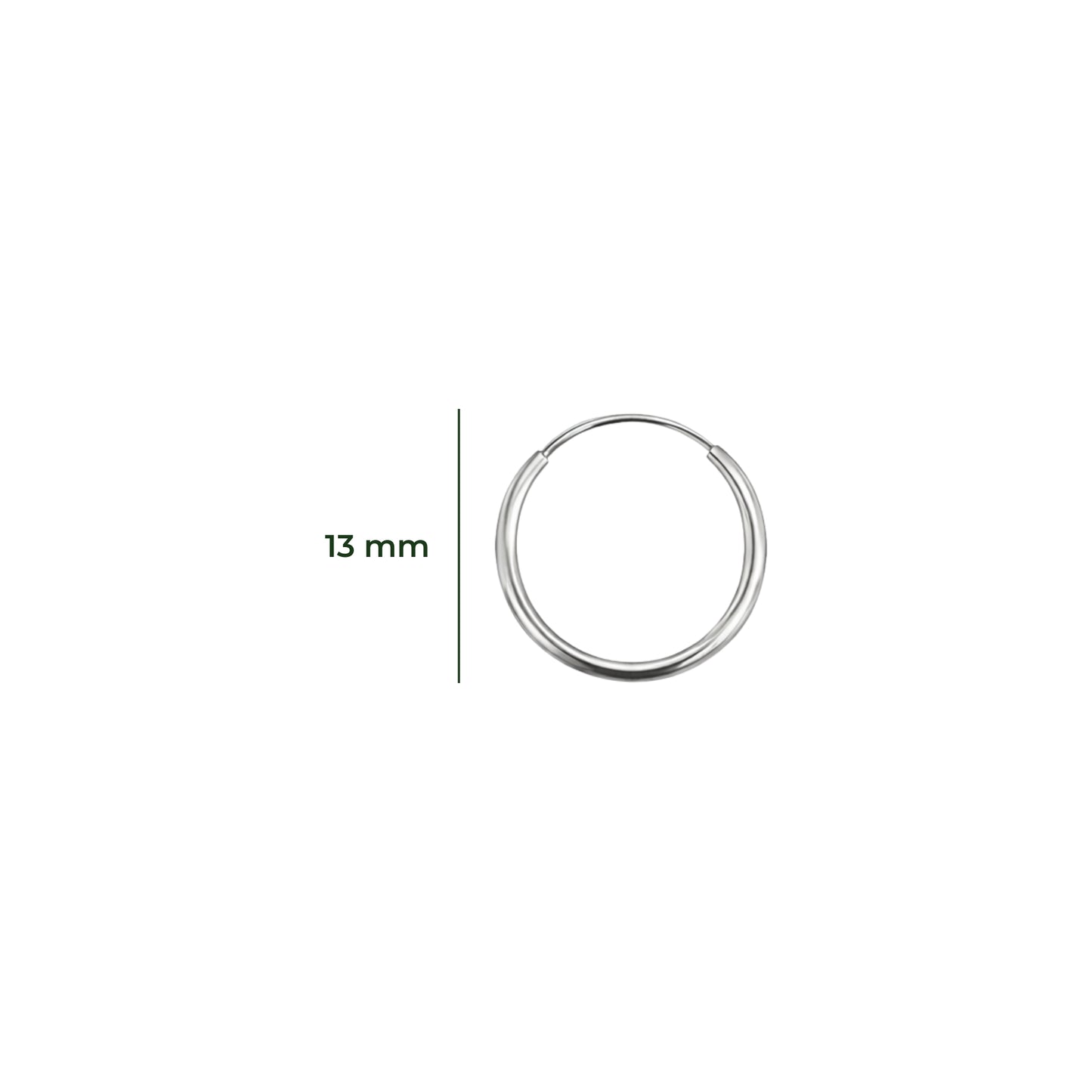 Aretes Oro 10K Broquel Huggies Lisas Oro Blanco 10k Tamaño a Elegir 7 mm, 10 mm o 13 mm