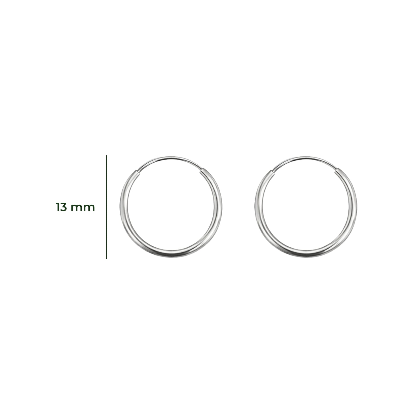 Aretes Oro 10K Broquel Huggies Lisas Oro Blanco 10k Tamaño a Elegir 7 mm, 10 mm o 13 mm